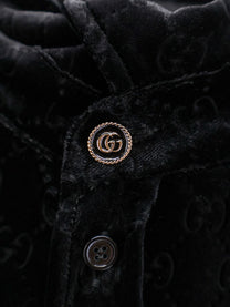 Gucci Men's Stretch GG Dévoré Velvet Shirt Black