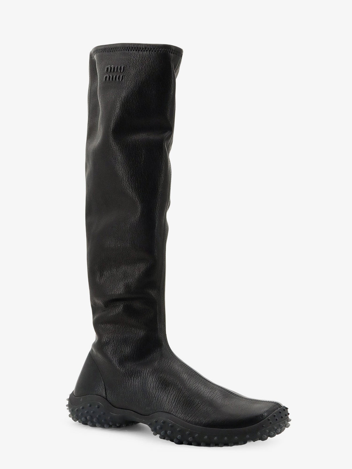 Miu Miu Women's Stretch Leather Boots Black