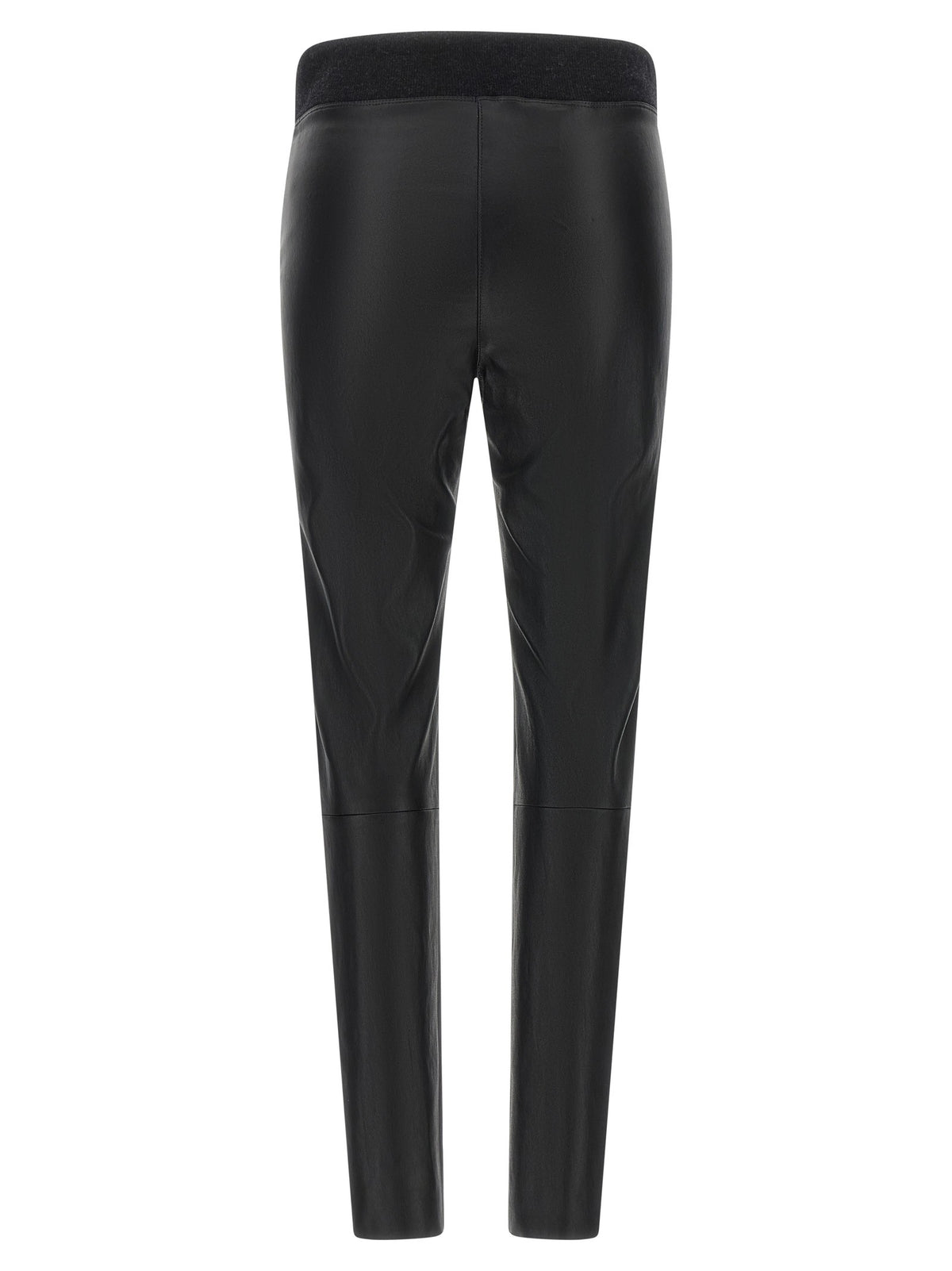 Brunello Cucinelli Stretch Nappa Leather Leggings Black