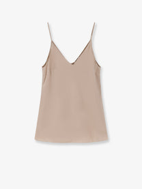 Brunello Cucinelli Women's Stretch Silk Top Beige