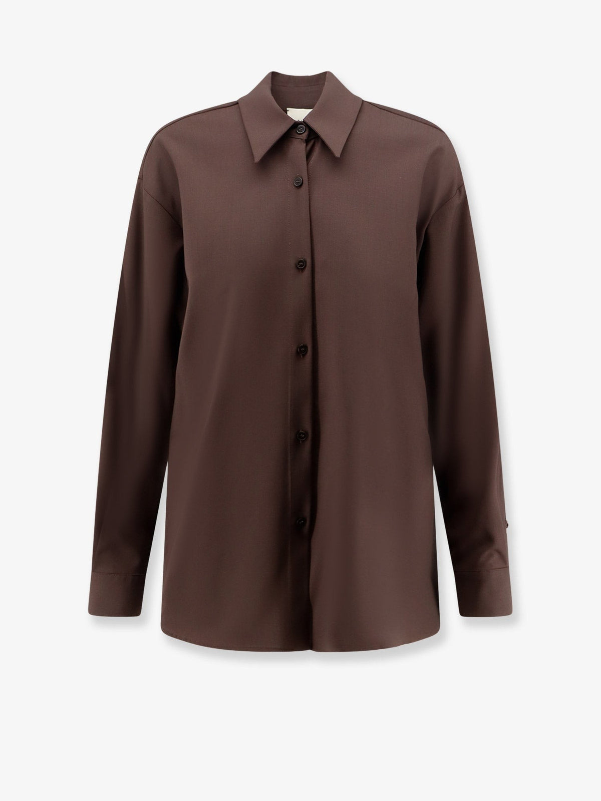 Alysi Women's Stretch Virgin Wool Shirt Brown