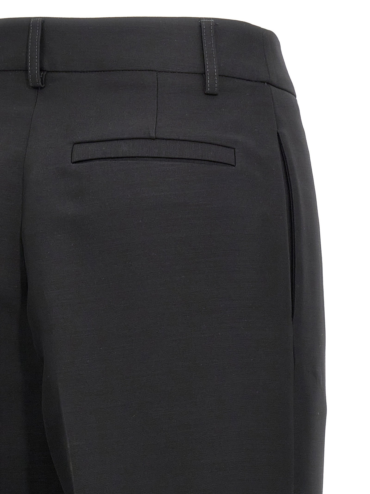 Ferragamo Stretched Pleated Trousers Black