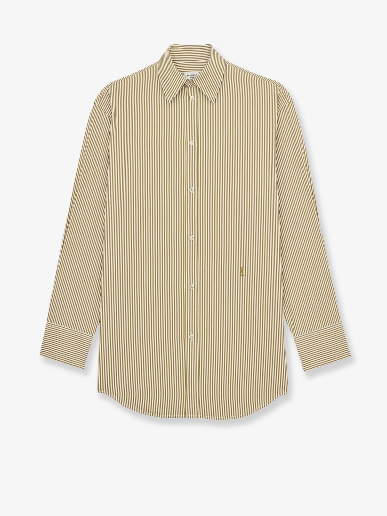 Saint Laurent Women's Striped Shirt Green