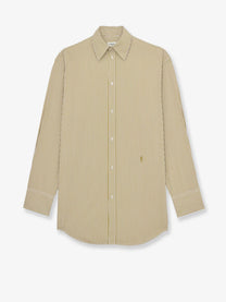 Saint Laurent Women's Striped Shirt Green