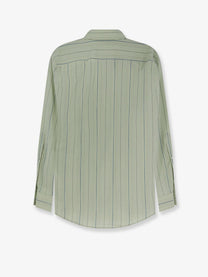 MM6 Maison Margiela Women's Striped Cotton Shirt Green