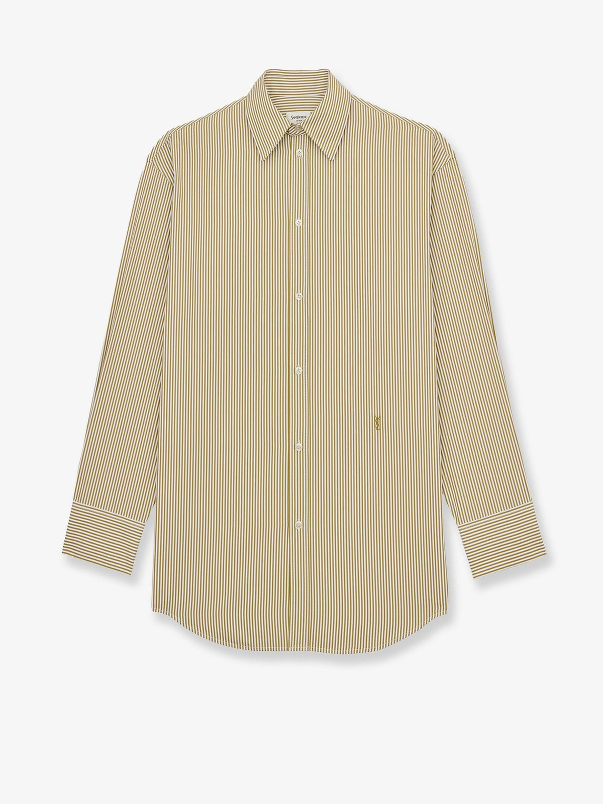 Saint Laurent Women's Striped Shirt Green