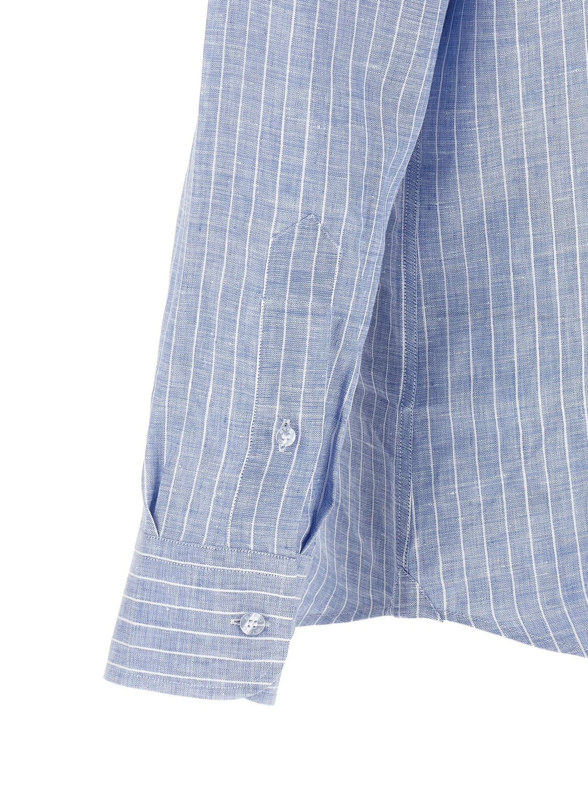 ETRO Striped Linen Shirt Blue