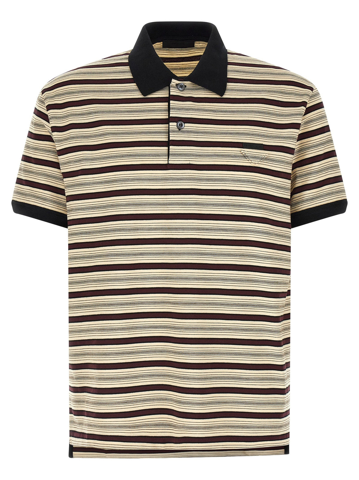 PRADA Striped Polo Shirt Gold