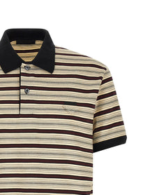 PRADA Striped Polo Shirt Gold
