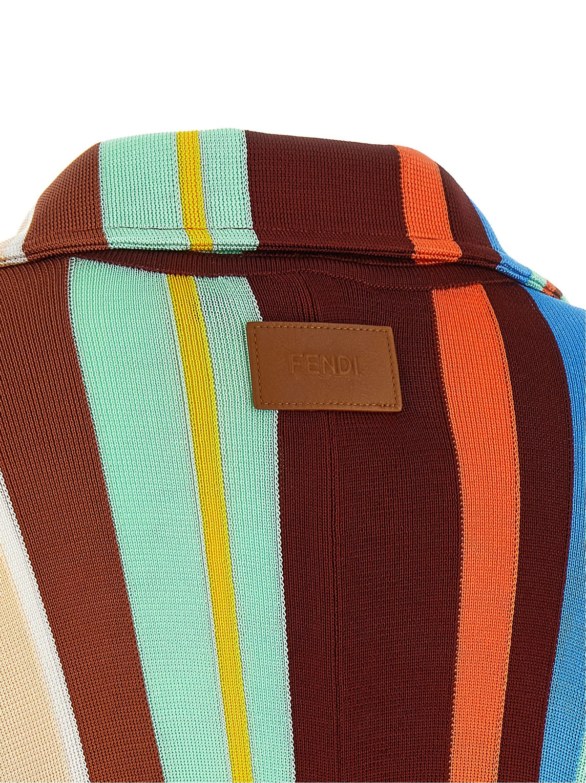 Fendi Striped Poncho Gold
