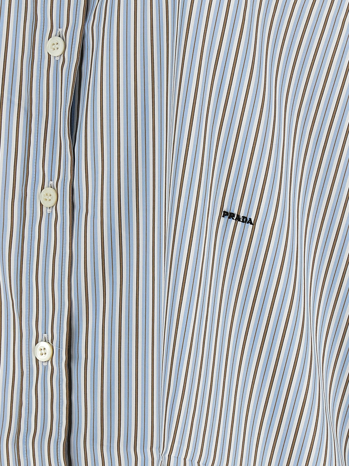 PRADA Striped Poplin Shirt Blue