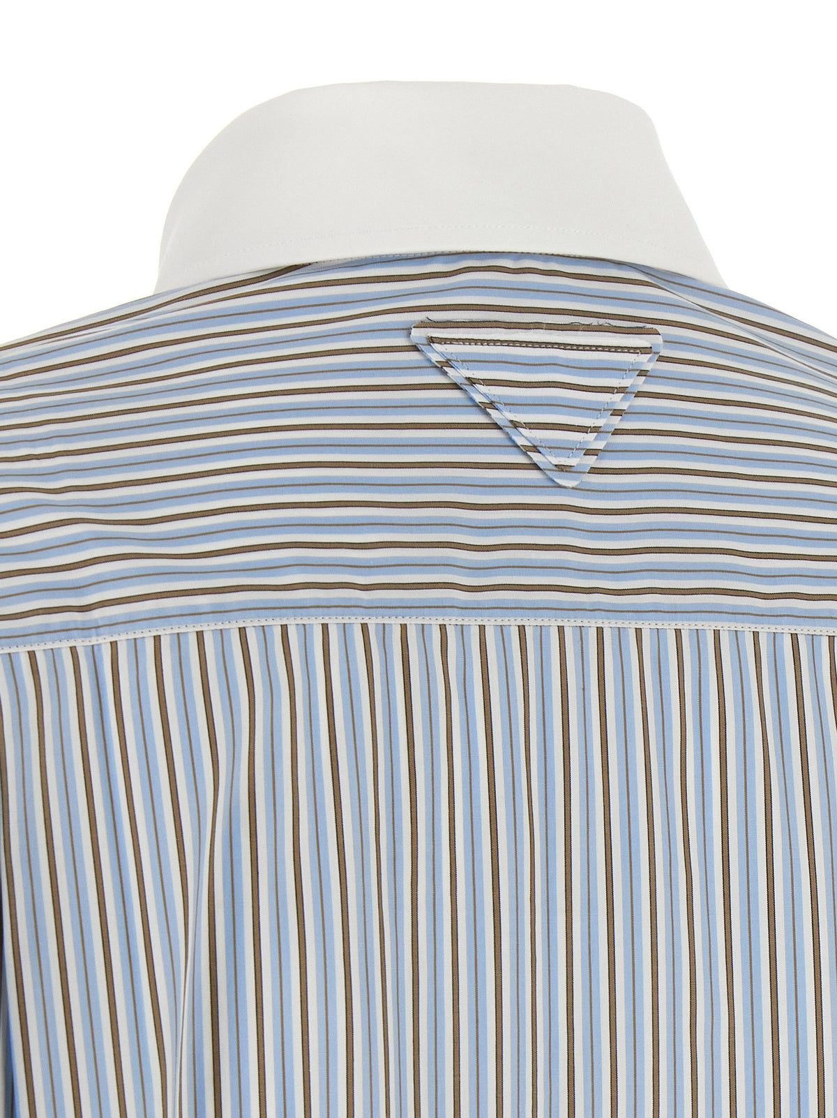 PRADA Striped Poplin Shirt Blue