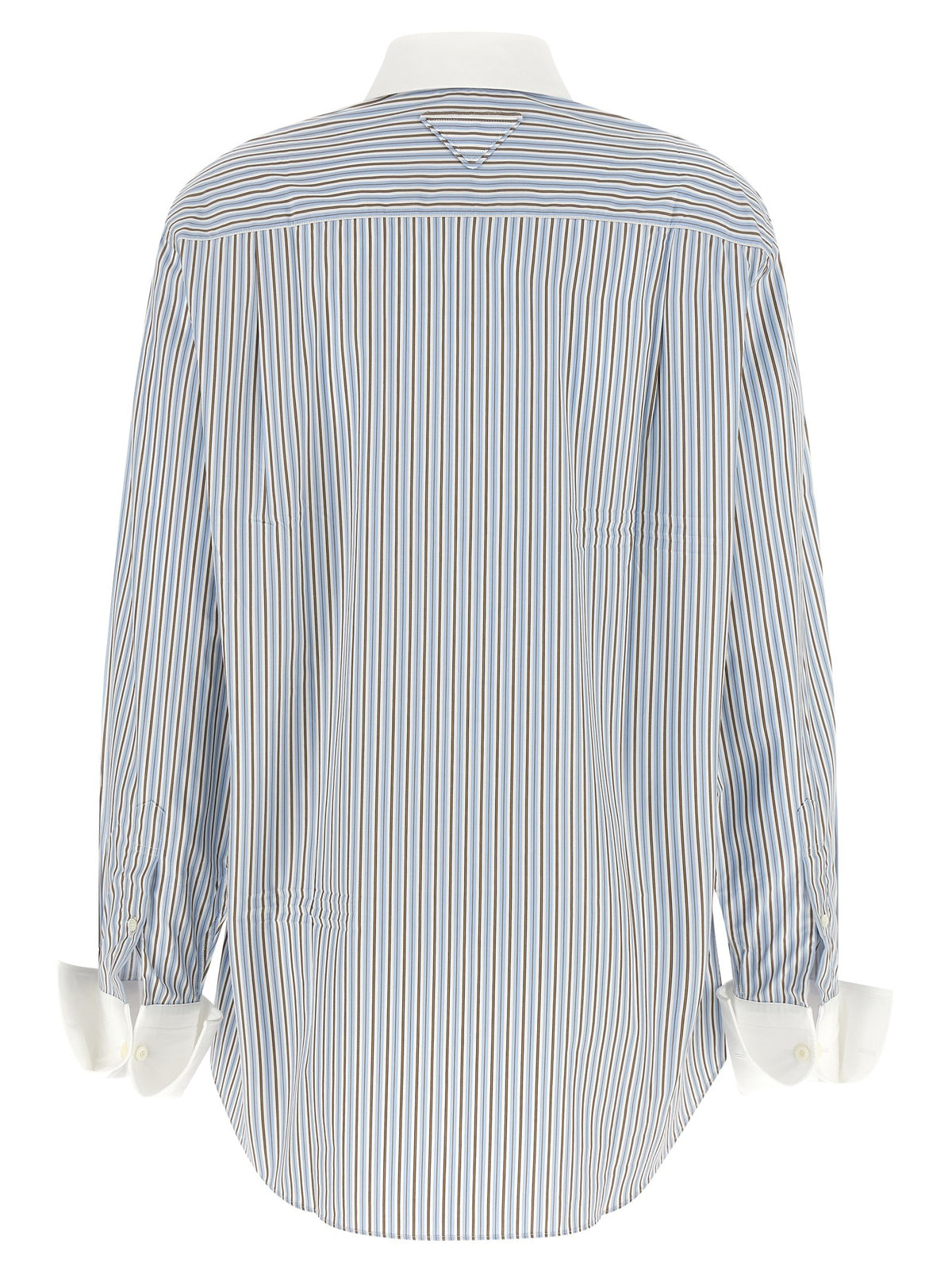 PRADA Striped Poplin Shirt Blue