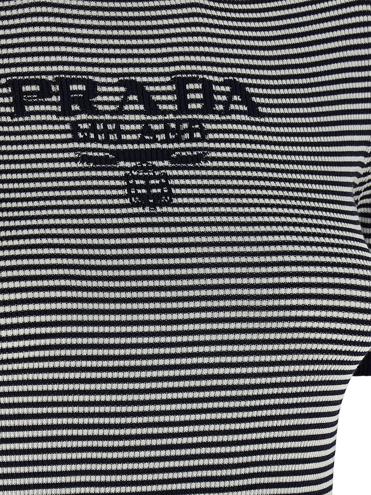 PRADA Striped Silk Shirt Blue
