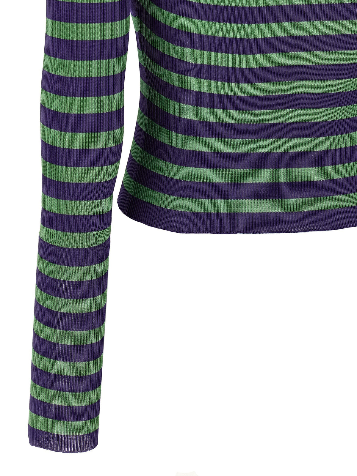 Dolce &amp; Gabbana Striped Viscose Sweater Gold