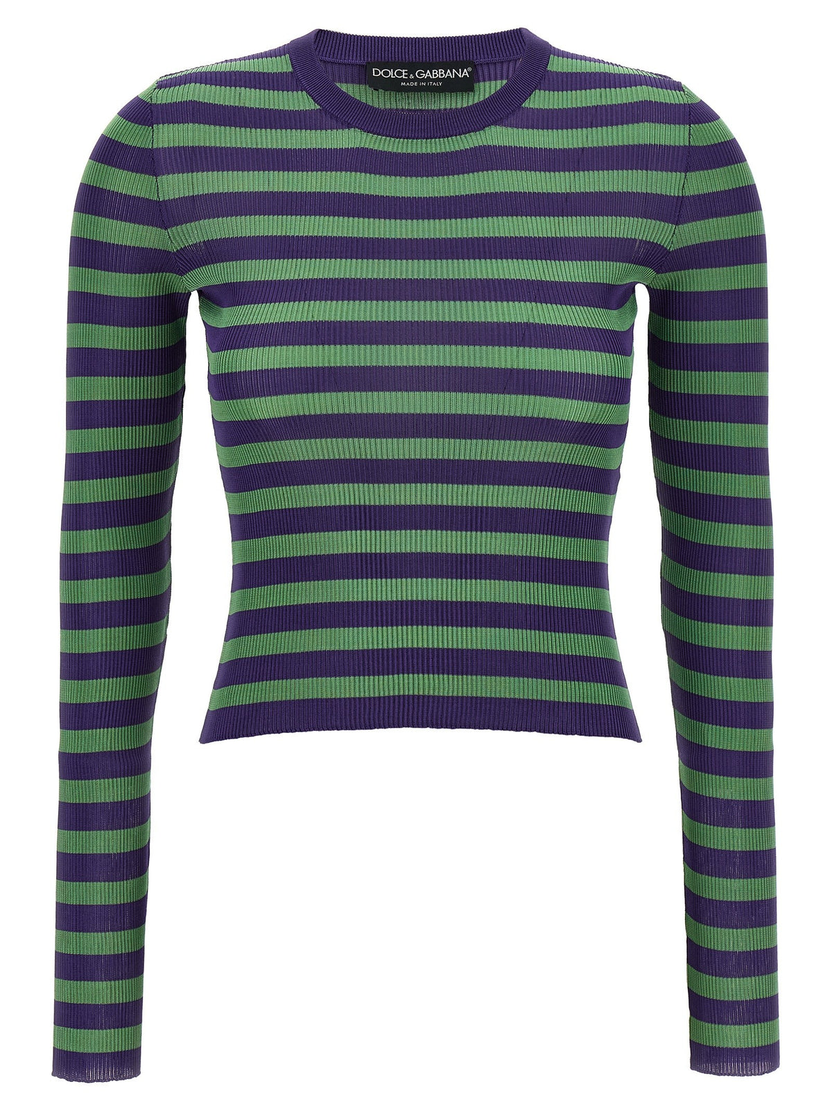Dolce &amp; Gabbana Striped Viscose Sweater Gold