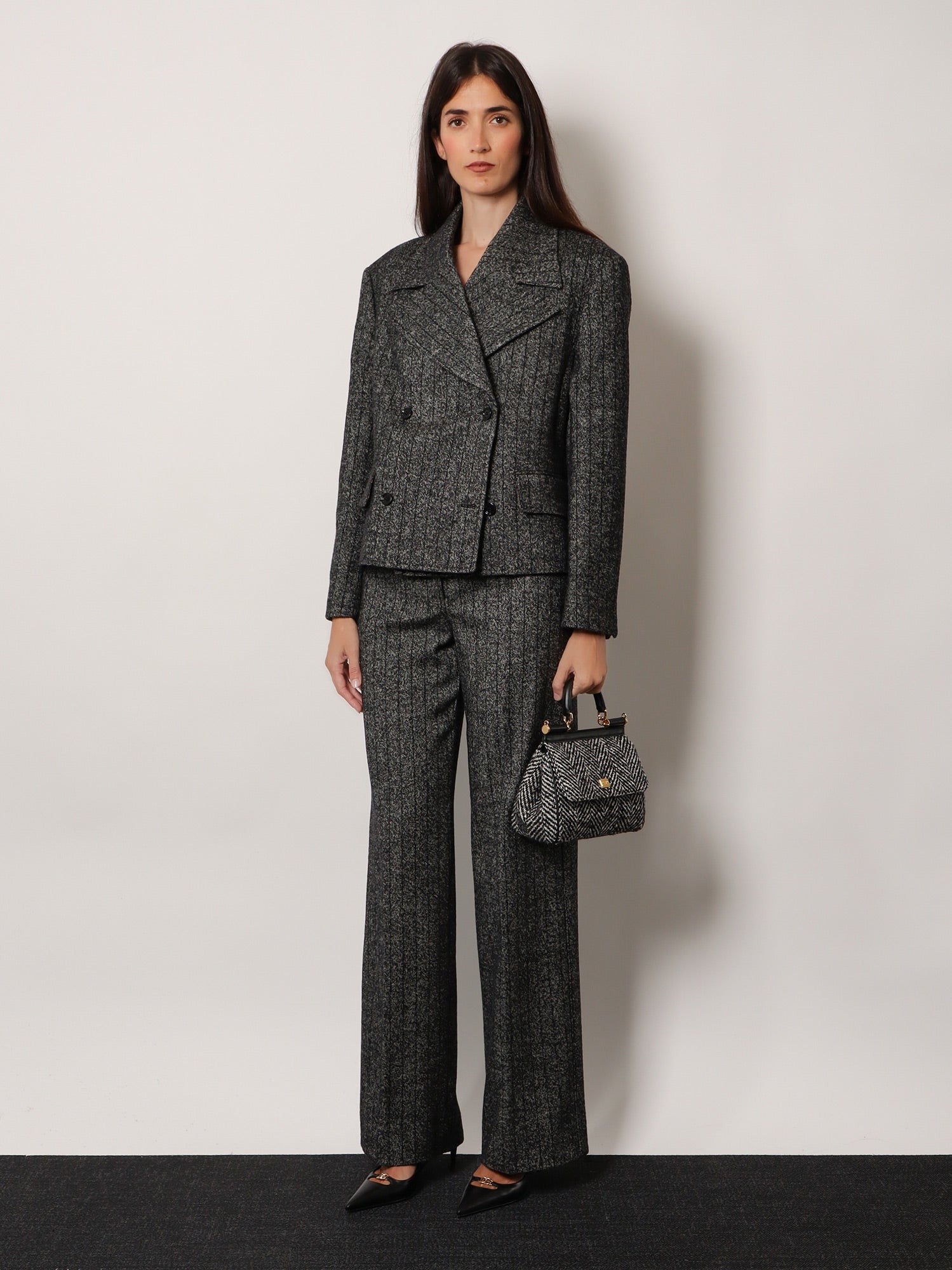 Dolce &amp; Gabbana Women's Striped Wool Pants White