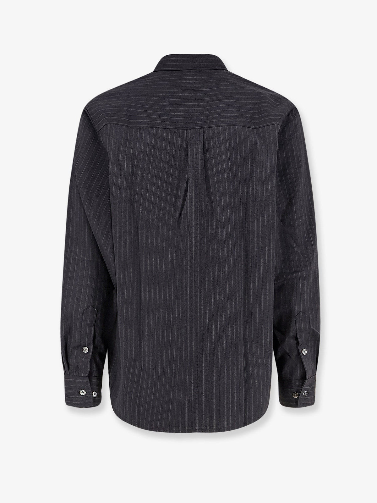 Tonywack Unisex Striped Wool Blend Unisex Shirt Grey