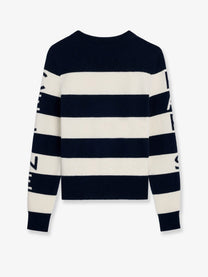 Celine Women's Striped Wool Sweater White
