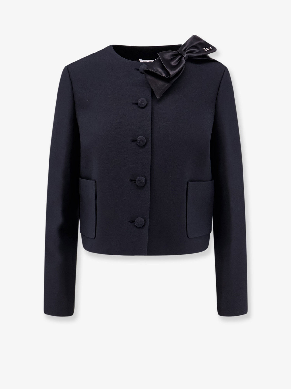 Dior Women's Structured Wool and Silk Tailored Blazer Black