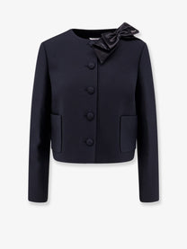 Dior Women's Structured Wool and Silk Tailored Blazer Black
