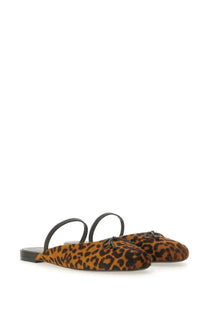 Stuart weitzman women’s ballerina mule first bow leopard-print suede mules with black elastic straps and bow detail