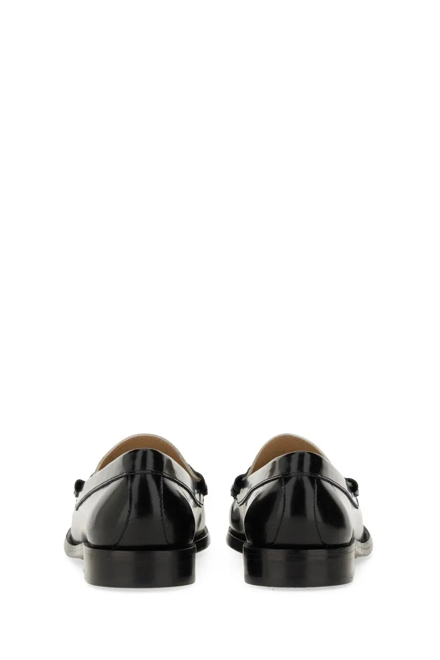 Stuart Weitzman women’s moccasin Lottie multicolor black patent leather loafers with glossy finish and classic design