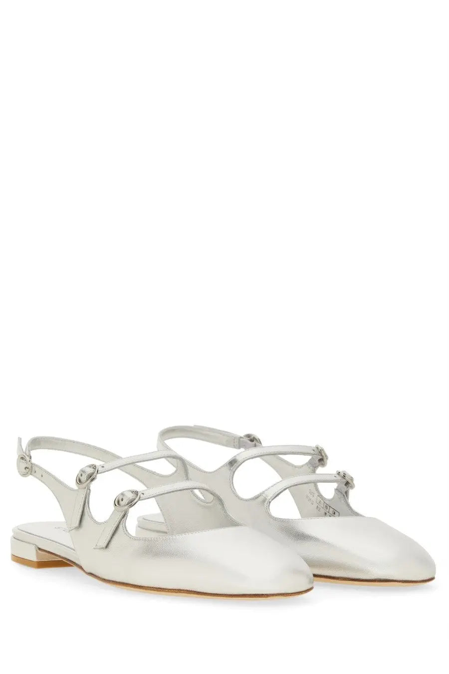 Stuart weitzman women’s slingback pumps benni silver metallic flat sandals with sleek minimalist design and delicate ankle straps