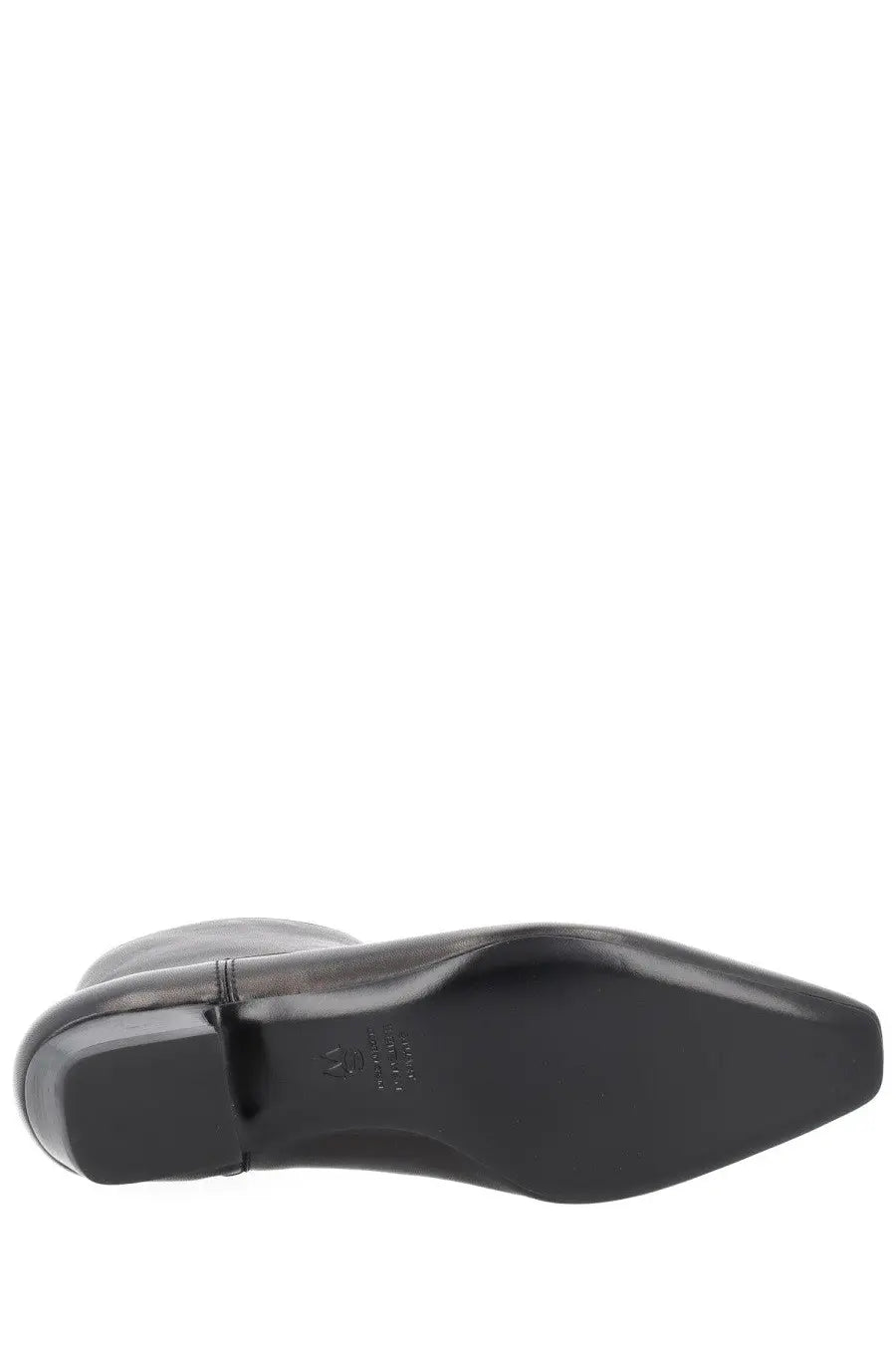 Stuart Weitzman women’s stivaletto stassi black patent leather ankle boot with pointed toe and low block heel