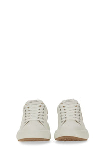Stuart Weitzman women’s sw pro sneaker white leather with silver eyelets and tan rubber sole