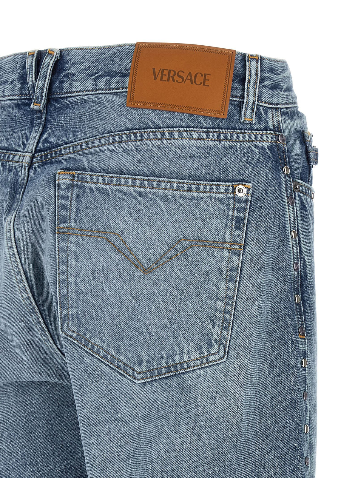 Versace Studded Jeans Blue