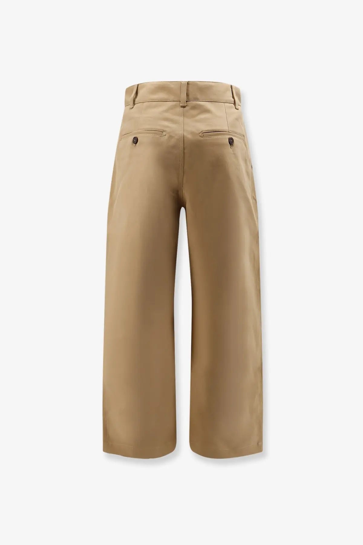 Beige studio nicholson men’s chino cotton trousers with wide-leg tailored fit and subtle stitching details