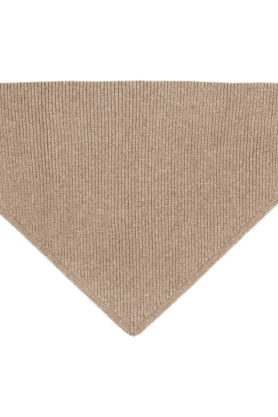 Studio nicholson men’s pythagoras scarf beige ribbed knit triangular scarf in soft beige wool blend