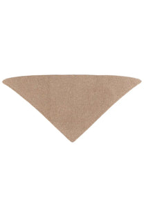 Beige triangular knit scarf by studio nicholson featuring a textured pythagoras pattern for men