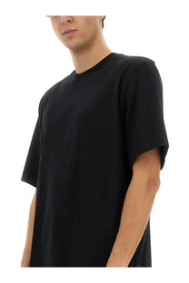 Studio Nicholson men’s black oversized crewneck t-shirt with relaxed fit and short sleeves in cotton material