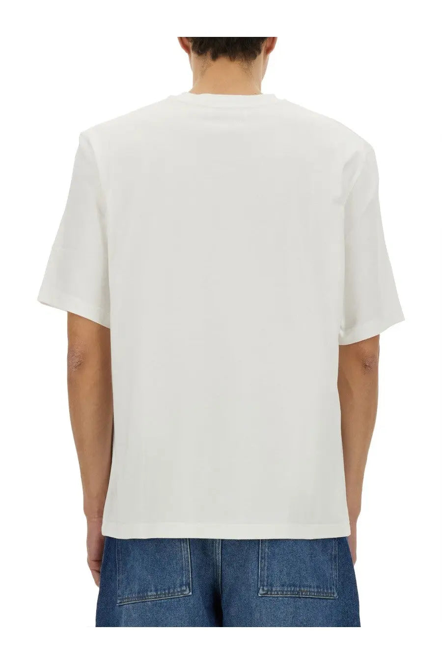 Studio nicholson men’s white short-sleeved crew neck t-shirt perfect for casual wear