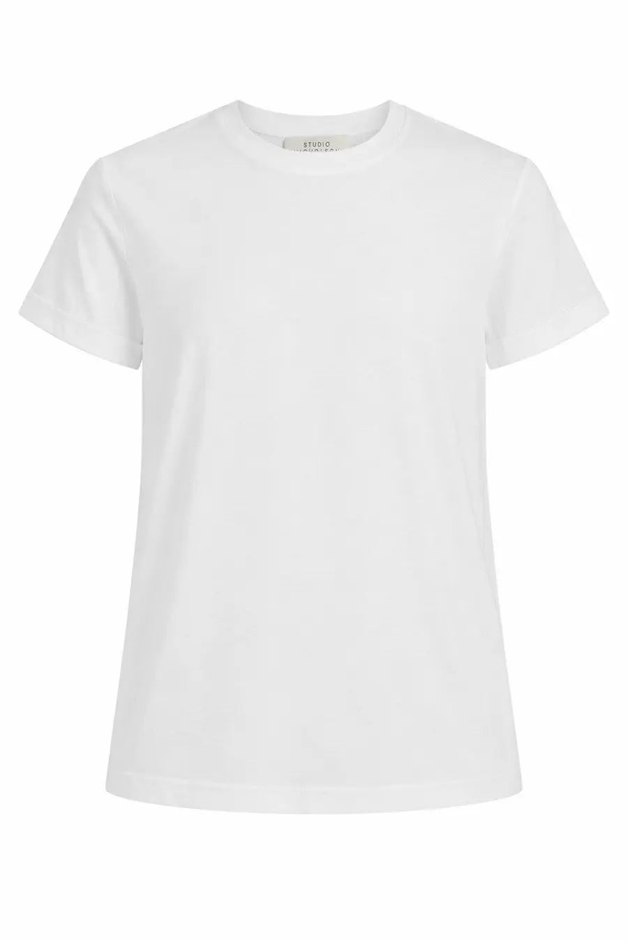 Studio nicholson women’s white cotton t-shirt with a simple crew neck and short sleeves