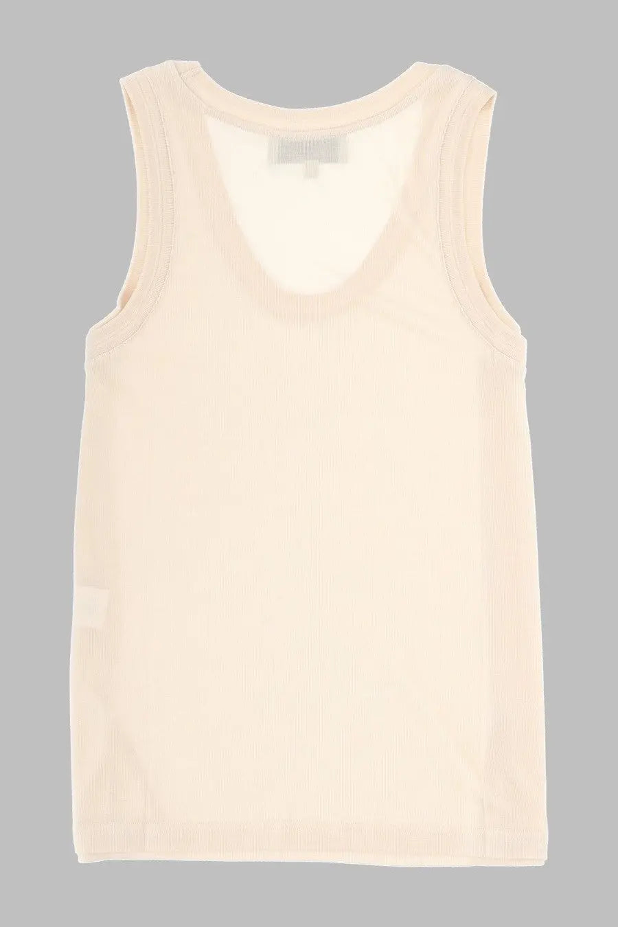 Studio nicholson women’s cream-colored sleeveless tank top in lyocell white with soft smooth fabric and subtle seam detailing