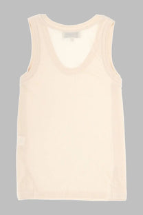 Studio nicholson women’s cream-colored sleeveless tank top in lyocell white with soft smooth fabric and subtle seam detailing