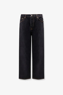 Stussy men’s big ol jean black wide-leg denim jeans with contrasting light stitching and five-pocket design