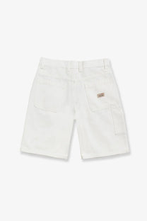 Stussy men’s cotton bermuda shorts bone in white with durable fabric and subtle stitching details