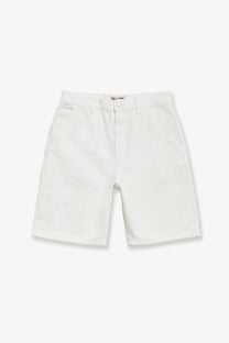 Stussy men’s cotton bermuda shorts bone with classic clean-cut design white cotton chino fabric and belt loops
