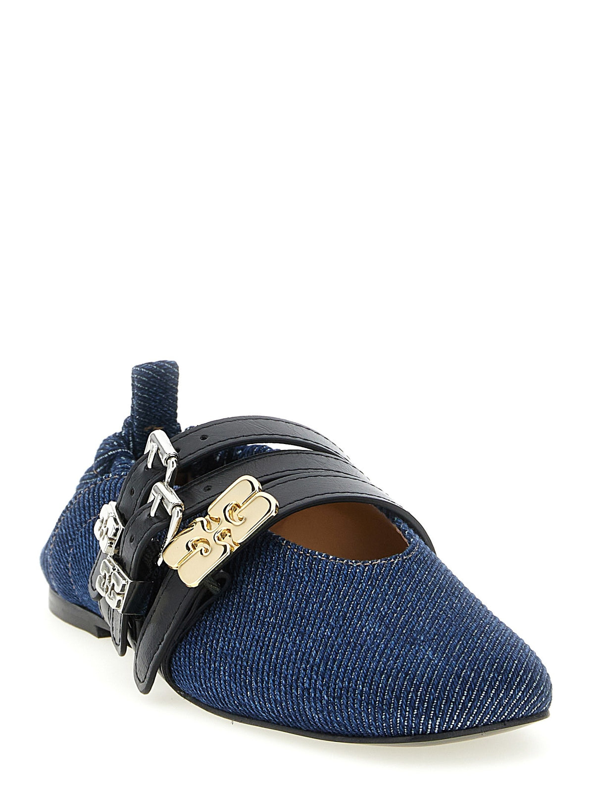 Ganni Sue Triple Ballet Flats Blue, view 2