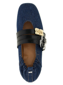 Ganni Sue Triple Ballet Flats Blue, view 4