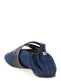 Ganni Sue Triple Ballet Flats Blue, view 3