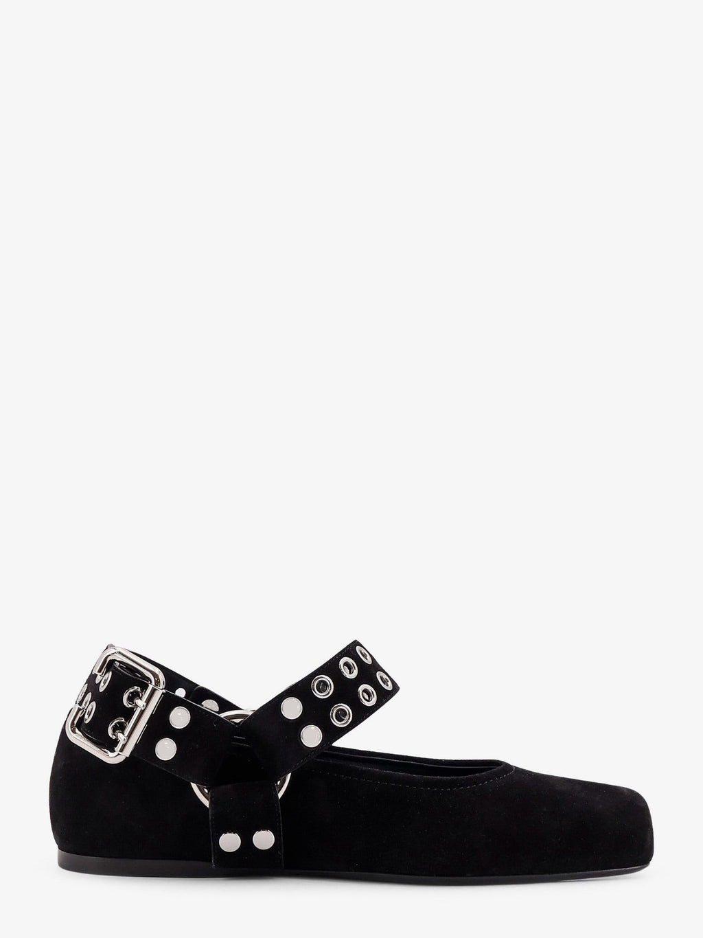 ALAÏA Women's Suede Biker Flat Ballerinas Black