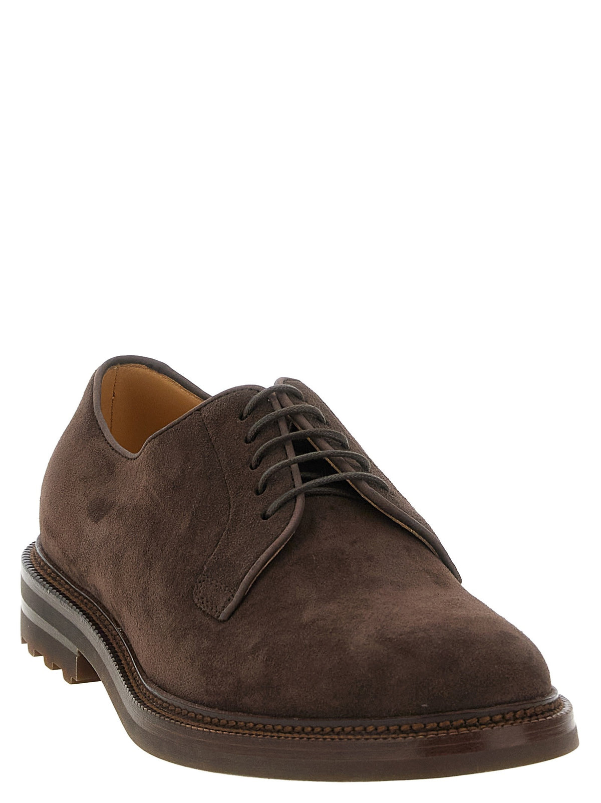 Brunello Cucinelli Suede Derby Brown