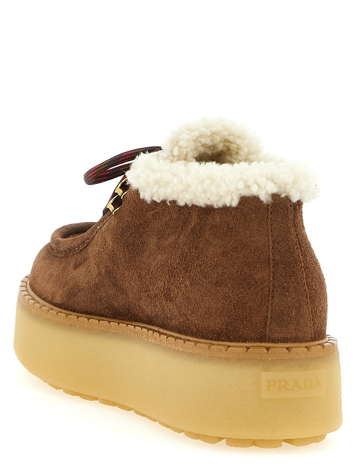PRADA Suede Lace Ups Brown