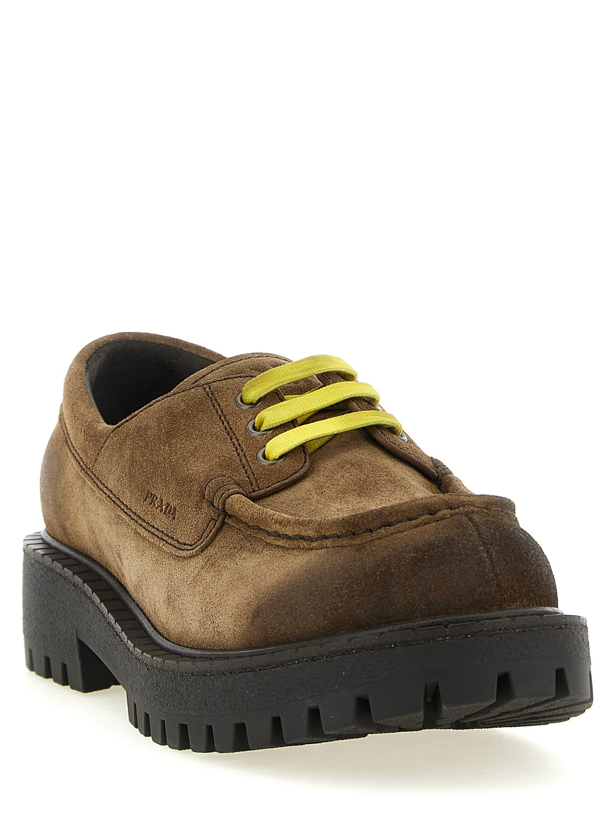 PRADA Suede Lace Ups Brown