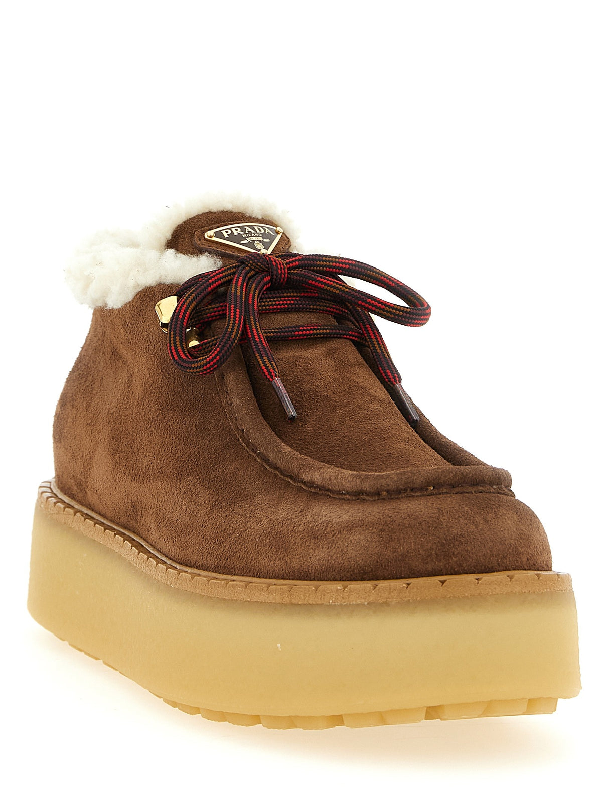 PRADA Suede Lace Ups Brown
